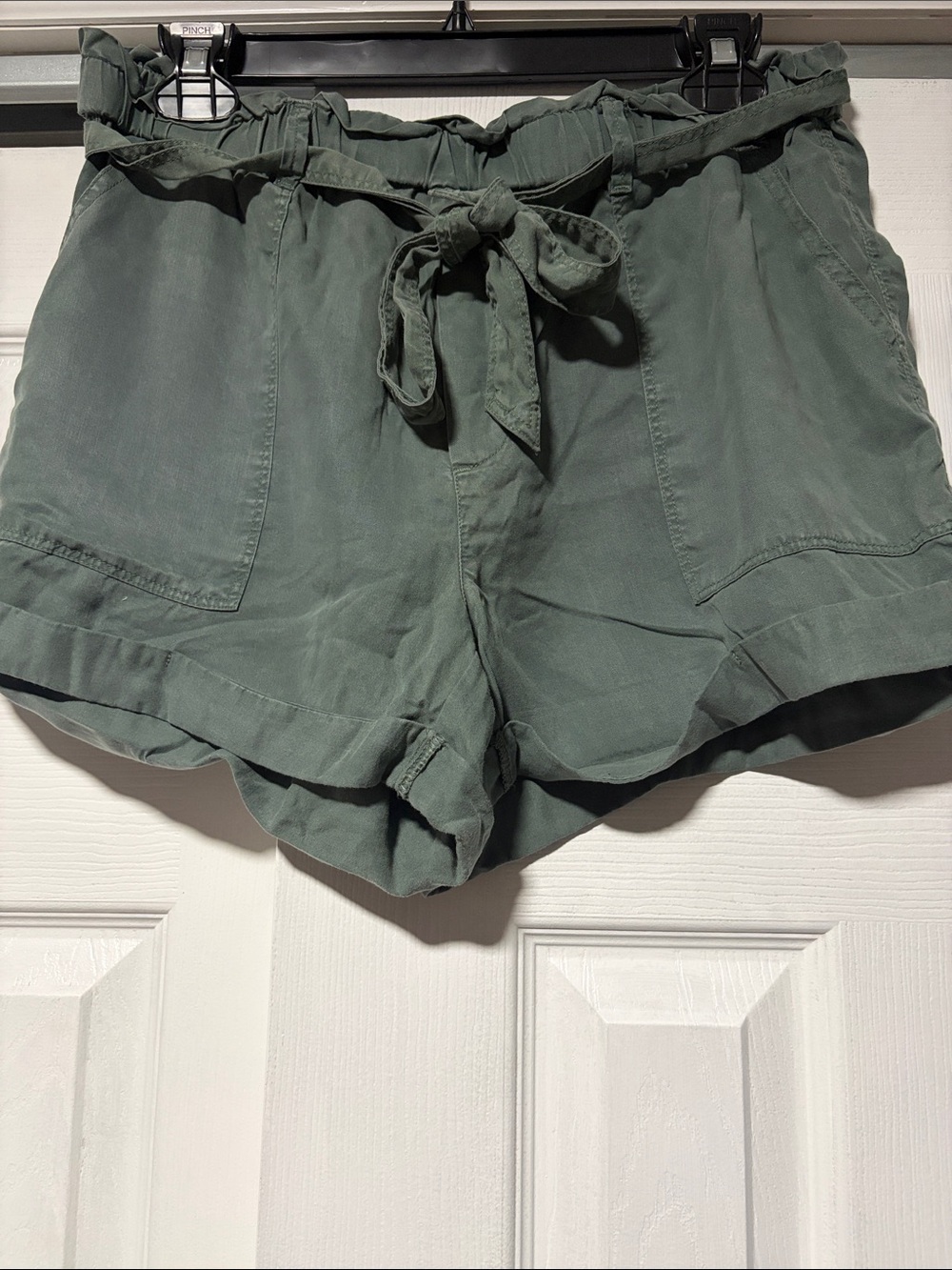 Aerie  Olive Green cargo High-Waist Tie Shorts